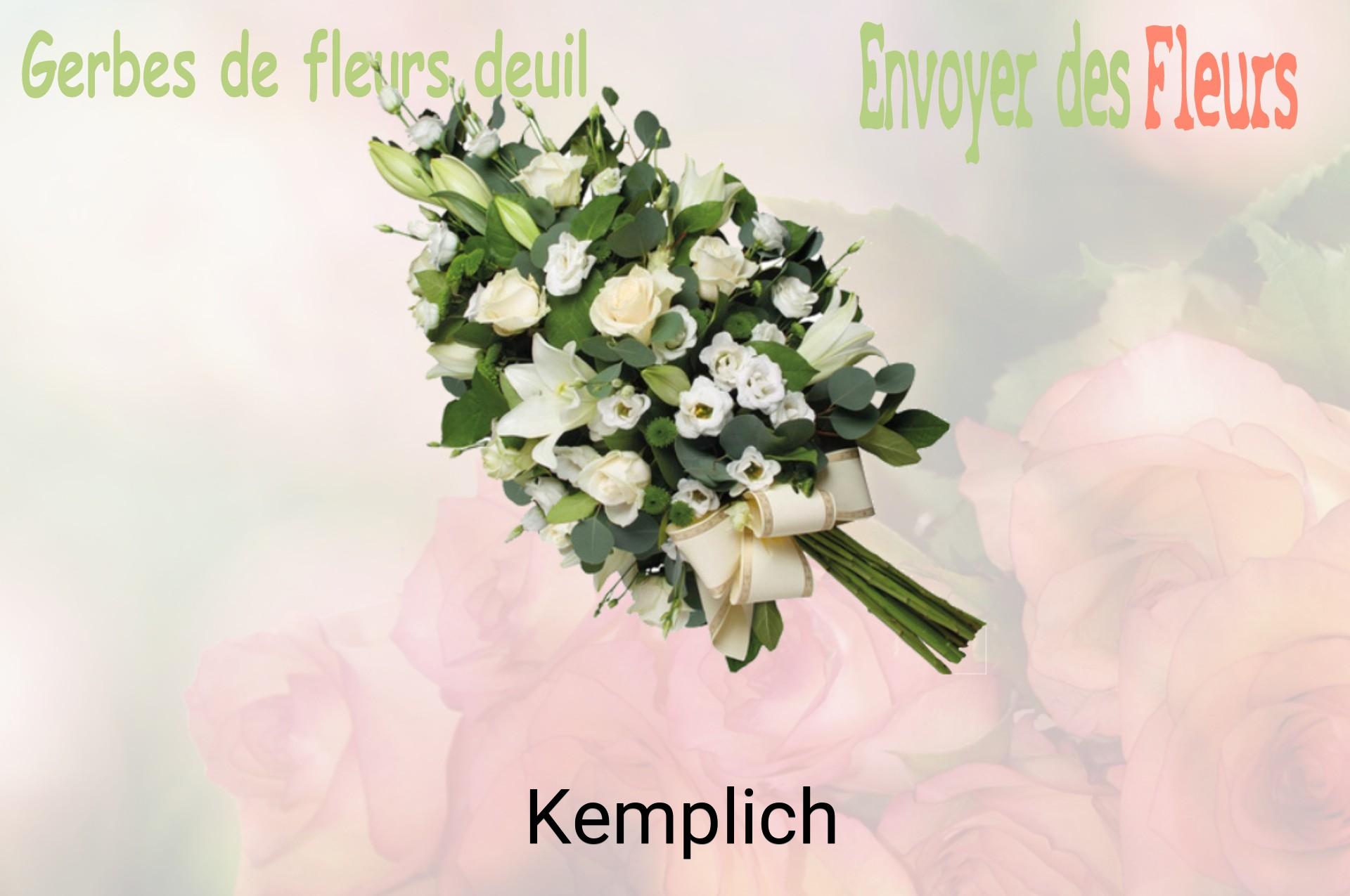 Gerbe de fleurs de deuil livrée à Kemplich